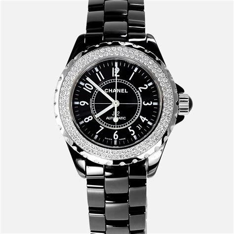 chanel j12 automatic black diamond dial men's watch|authentic chanel j12 watch.